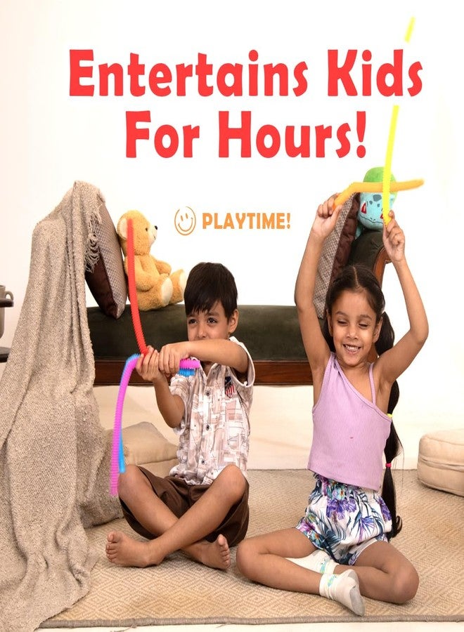 ألعاب أبيليز بوب تيوبز الحسية، أنابيب متعددة الألوان تصدر صوت طقطقة، لتنمية مهارات العلوم والتكنولوجيا والهندسة والرياضيات والمهارات الحركية | مجموعة من 8 قطع | صغير (14 سم) - Image 5